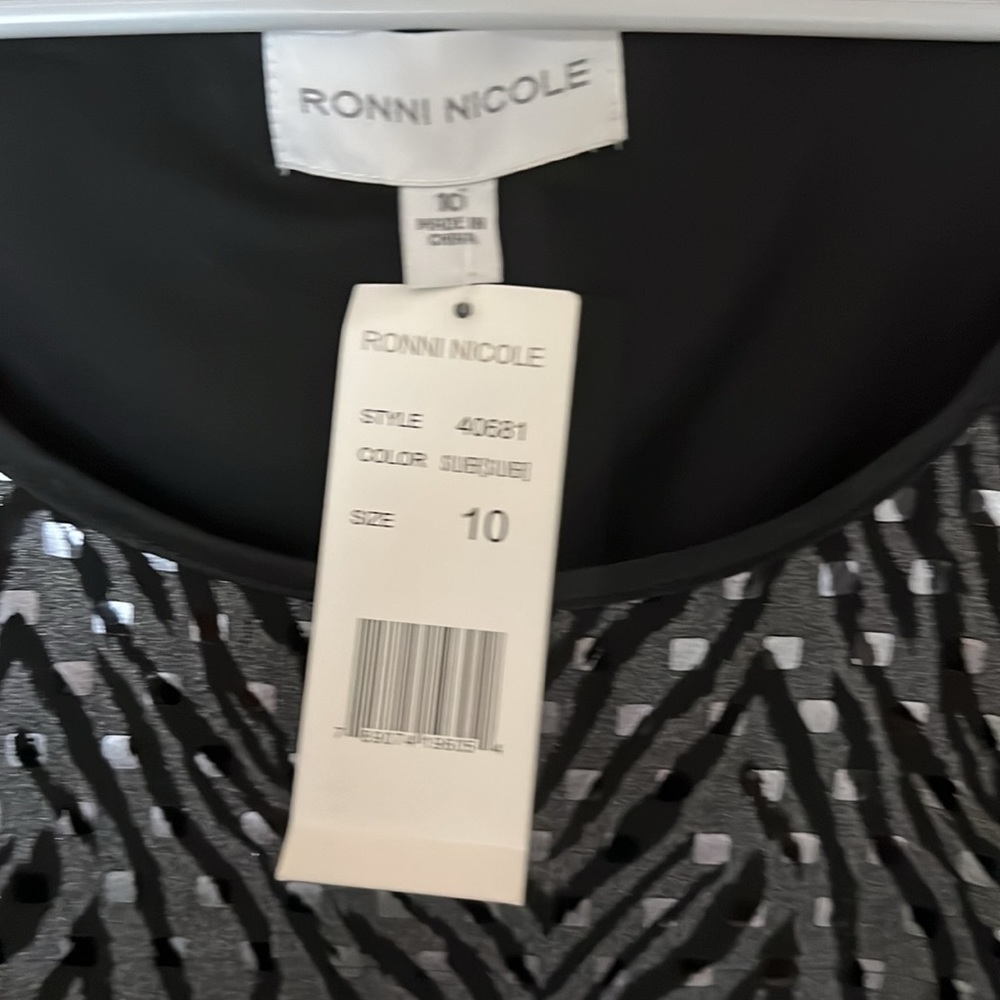 NWT - Ronni Nicole size 10 dress black and gray with silver like sparkly. - Picture 3 of 7